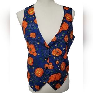 🎃 Vintage 1990s Y2K Basic Editions Halloween pumpkin vest